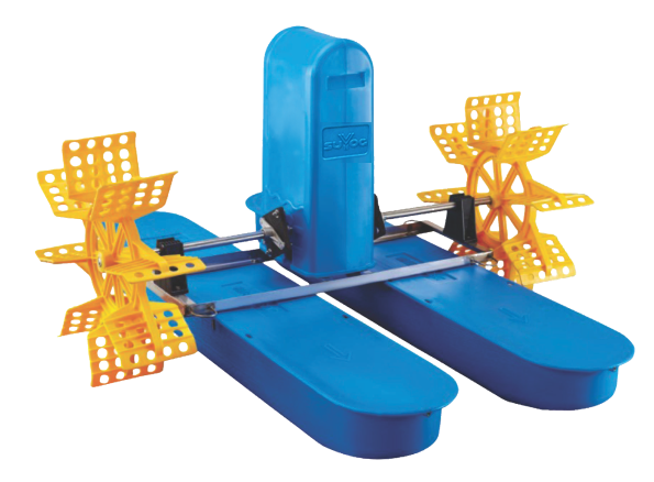 Compact paddle wheel aerator